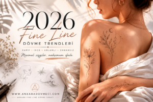 Fine Line dövme modeli örneği, ince çizgi tekniğiyle hazırlanmış minimal dövme tasarımı.
