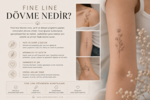 Fine Line dövme nedir? İnce çizgi tekniğiyle hazırlanmış zarif ve minimal dövme modeli. Ankara Kızılay Ranez Tattoo Piercing.