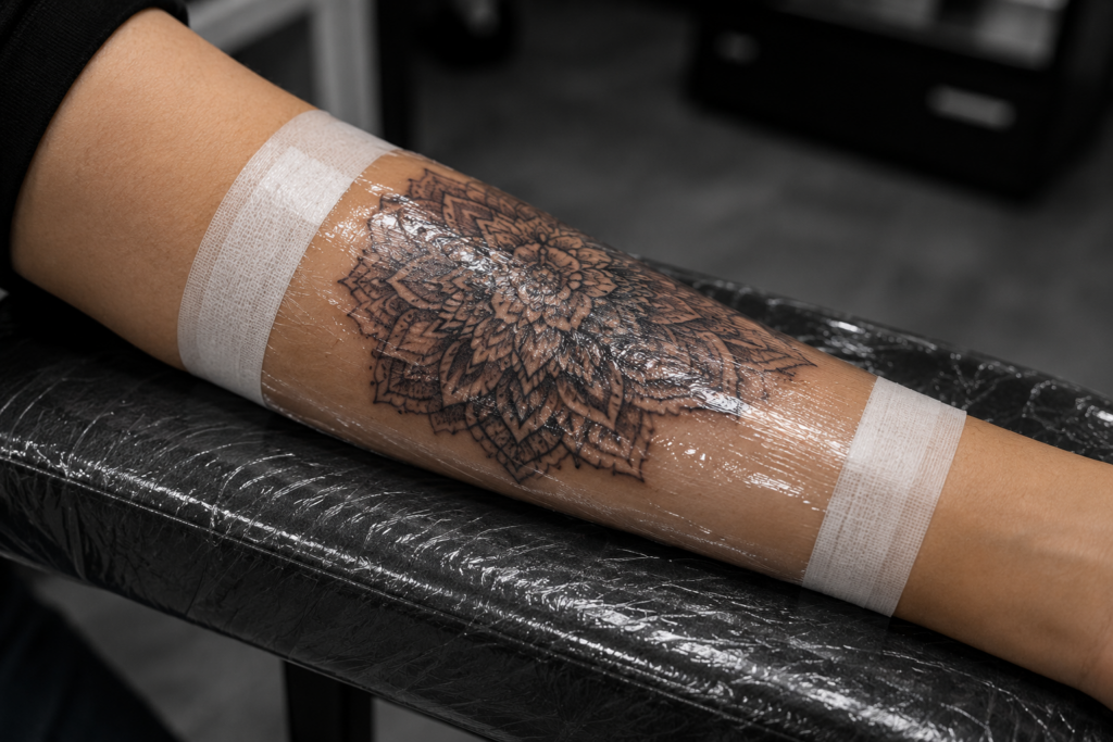 Bandajlı yeni dövme - Dövme sonrası ilk gün bakım süreci | Ranez Tattoo Piercing Ankara